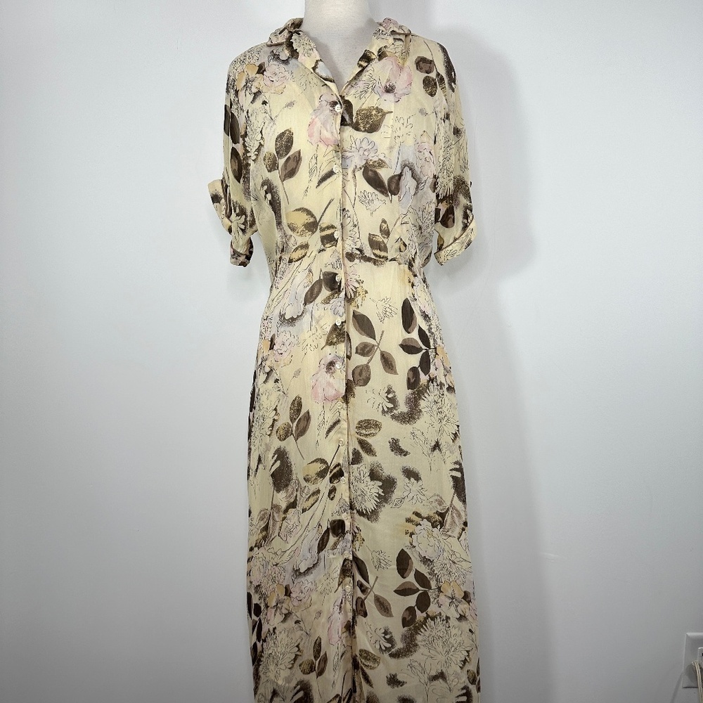 Komil Honolulu Hawaii Vintage 1980’s Buttons Floral Cottagecore Sundress Sz L
